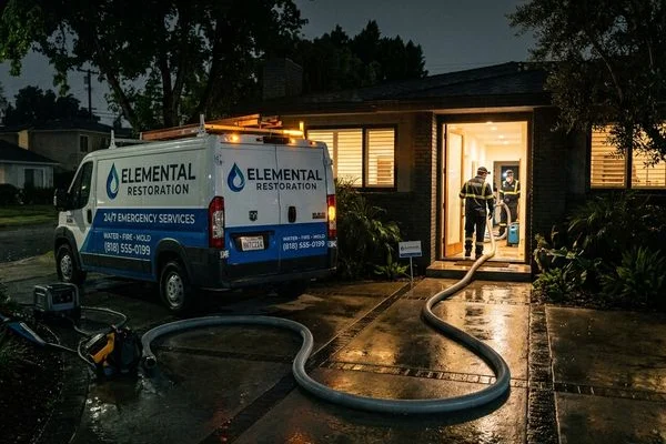 Truck-mounted extraction at emergency site