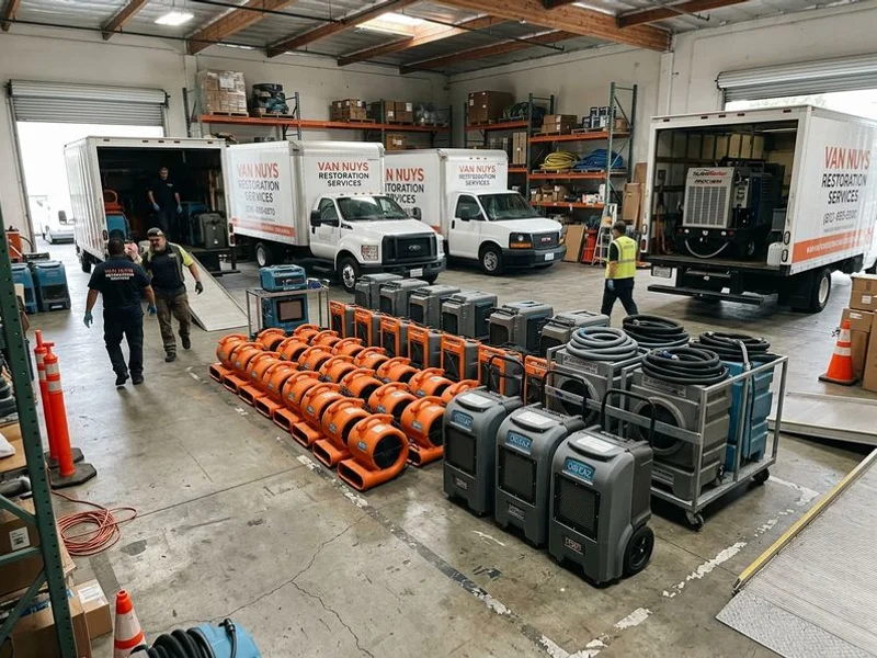 Restoration equipment staged at our Van Nuys headquarters